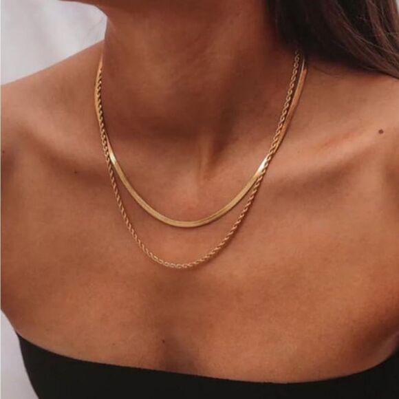 3-Piece Set Chain Necklaces Gold or Silver Plated Fashionable Fashion Jewelry - Picture 6 of 14